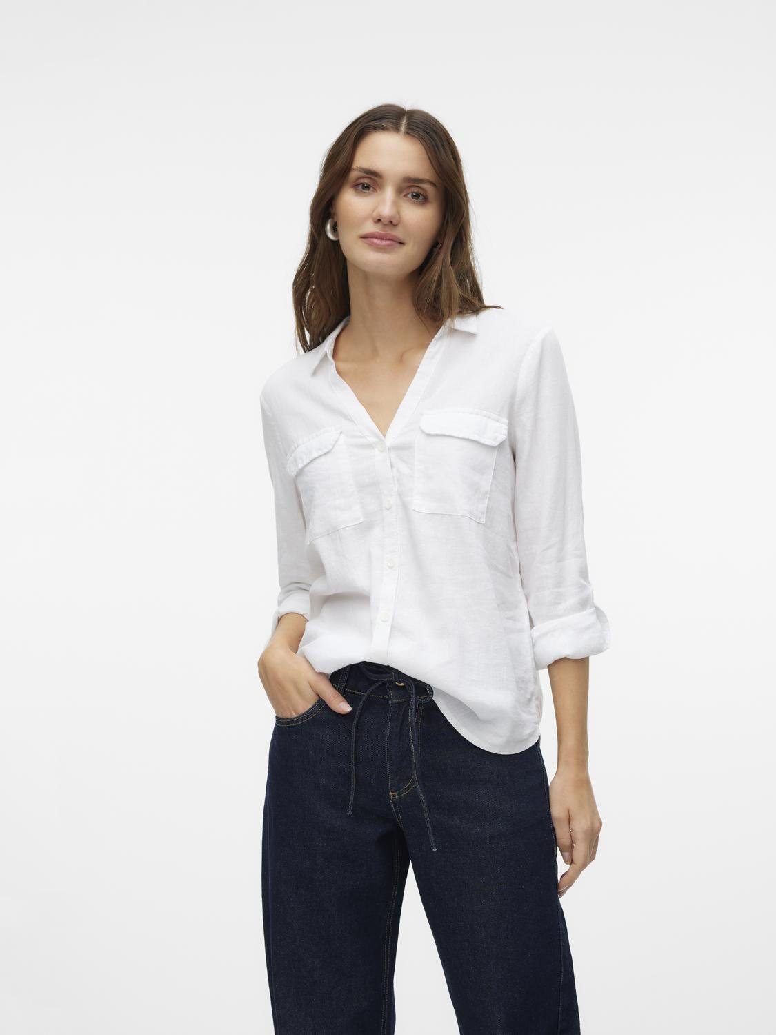 VMLINN Shirt - Snow White - VERO MODA & VILA Bergvik